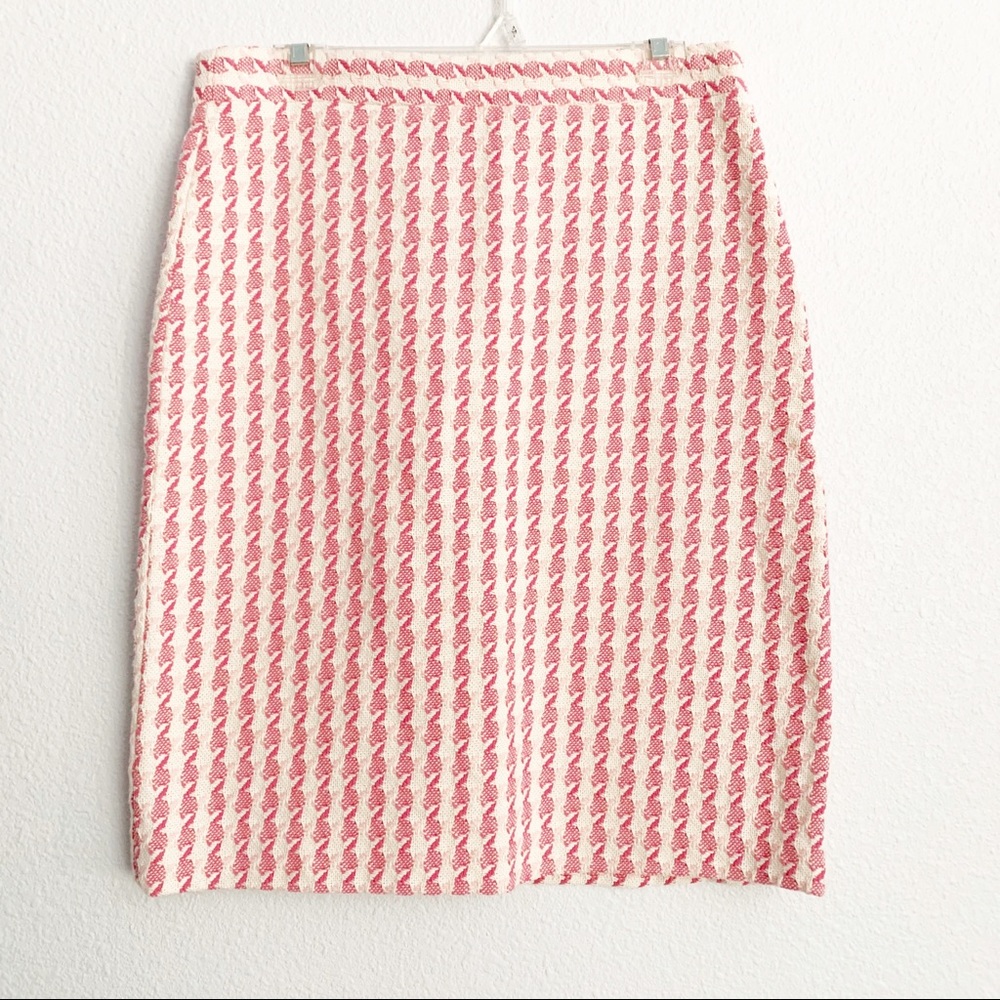 NWT Banana Republic Pink Tweed/Woven Skirt size 8